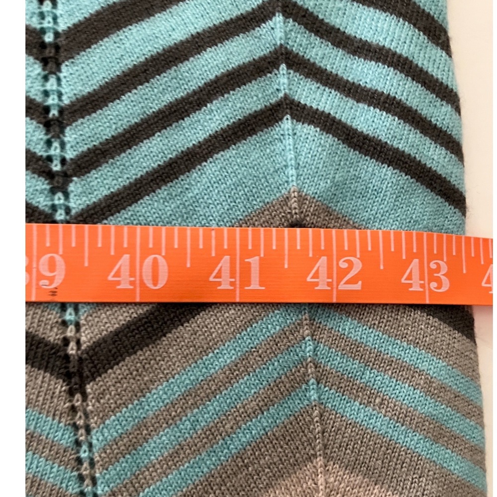 Perse Merino Wool Chevron Zigzag Knit Draped Poncho Wrap S - Picture 6 of 8